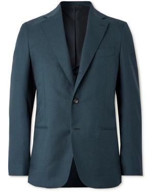 De Petrillo Napoli Wool And Silk-blend Twill Suit Jacket - Blue
