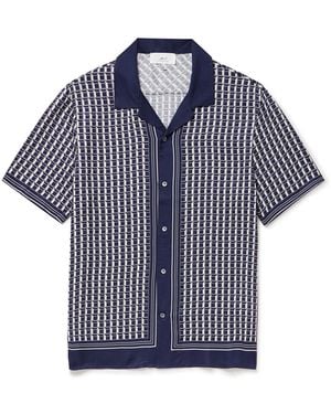 MR P. Camp-Collar Printed Ecovero-Twill Shirt - Blue