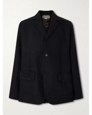 Kartik Research Linen Blazer - Blue