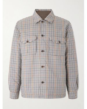 dunhill Reversible Padded Checked Wool Overshirt - Grey