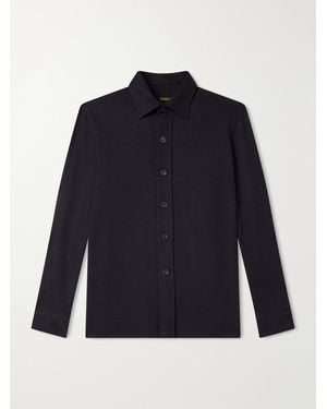 Rubinacci Blanket Cashmere-Blend Jersey Shirt - Blue