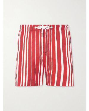 Orlebar Brown Bulldog Straight-Leg Striped Swim Shorts - Red
