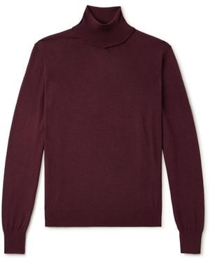 Saint Laurent Wool Rollneck Sweater - Red