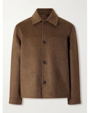Hartford Dary Wool-Blend Felt Blouson Jacket - Brown