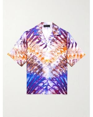 Amiri Convertible-Collar Tie-Dyed Silk-Twill Shirt - Pink