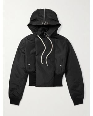 Rick Owens Alice Cropped Padded Nylon-Canvas Hooded Bomber Jacket - Black