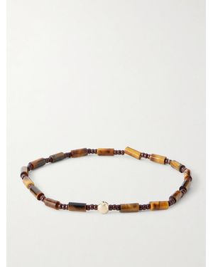 Luis Morais 14-Karat Tiger's Eye Beaded Bracelet - Natural