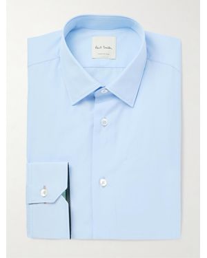 Paul Smith Cutaway-Collar Cotton-Poplin Shirt - Blue