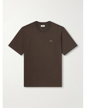 NN07 Adam 3209 Logo-Embroidered Pima Cotton-Jersey T-Shirt - Brown