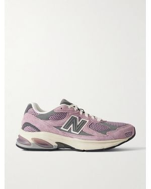 New Balance Abzorb 2010 Leather-Trimmed Mesh And Suede Trainers - Purple