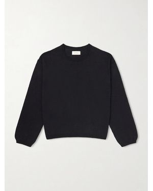 mfpen Companion Cropped Cotton And Linen-Blend Jumper - Blue