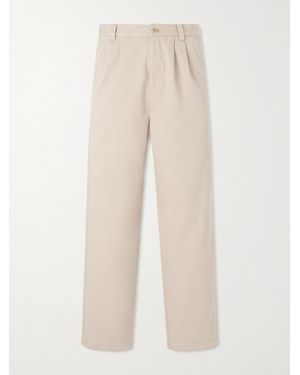 A.P.C. Ricky Pleated Wide-Leg Cotton Trousers - Natural