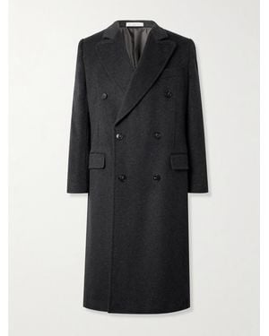 Umit Benan Posillipo Double-Breasted Brushed Cashmere Coat - Black