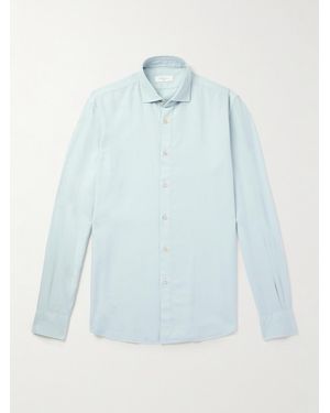 Boglioli Brushed-twill Shirt - Blue