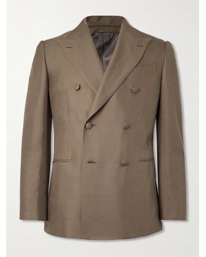 Caruso Double-Breasted Silk Tuxedo Jacket - Green