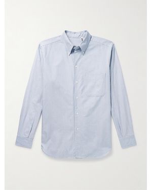 Kaptain Sunshine Finx Button-down Collar Striped Cotton Oxford Shirt - Blue