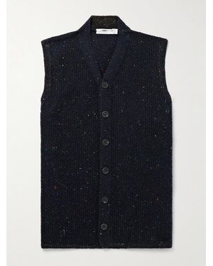 Inis Meáin Breidin Merino Wool And Cashmere-blend Gilet - Blue