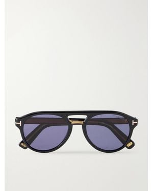 Tom Ford Icon Aviator-Style Acetate Sunglasses - Blue