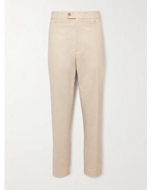 Umit Benan Straight-Leg Cotton-Blend Pants - Natural