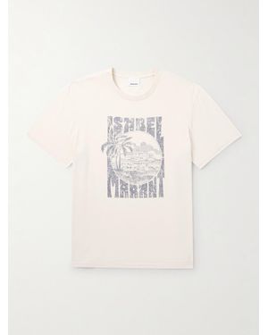 Isabel Marant Honore Printed Cotton-Jersey T-Shirt - Natural
