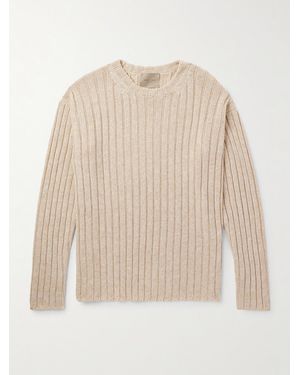 Federico Curradi Ribbed Linen And Organic Cotton-Blend Jumper - Natural