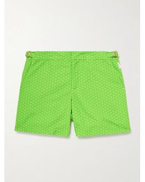 Orlebar Brown Lamborghini Bulldog Reticolo Straight-Leg Mid-Length Recycled Swim Shorts - Green