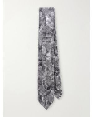De Petrillo 8Cm Prince Of Wales Wool Tie - Gray
