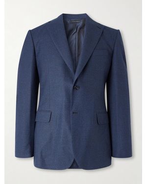 Brioni Trevi Slim-fit Micro-checked Wool Suit Jacket - Blue