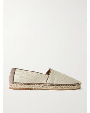Brunello Cucinelli Raffia And Leather Espadrilles - Natural