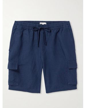 Onia Air Straight-Leg Linen And Lyocell-Blend Drawstring Cargo Shorts - Blue