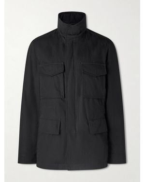Tom Ford Cotton And Silk-blend Hooded Field Jacket - Black