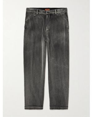 Barena Canasta Straight-Leg Garment-Dyed Cotton-Corduroy Trousers - Grey