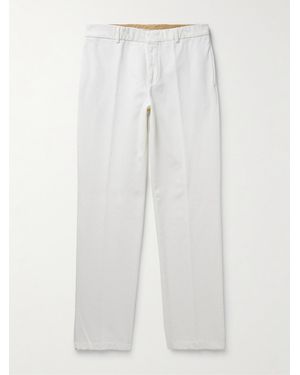 Loro Piana Merse Straight-Leg Cotton-Twill Trousers - White