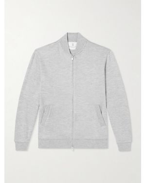Brunello Cucinelli Cashmere-blend Zip-up Sweatshirt - White