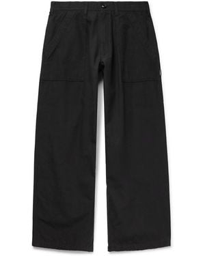 Neighborhood Baker Wide-Leg Cotton And Linen-Blend Pants - Black