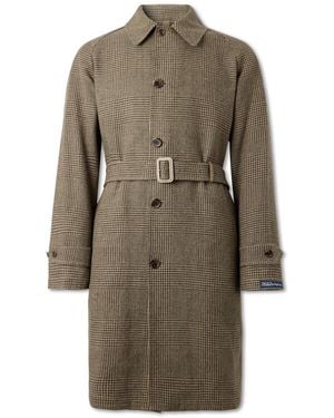 Polo Ralph Lauren Balmacaan Reversible Belted Tweed And Poplin Coat - Natural