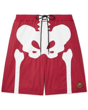 Kapital Straight-Leg Long-Length Paneled Swim Shorts - Red