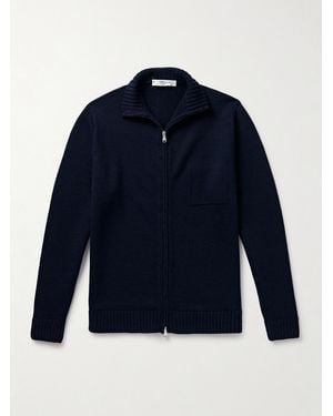 Inis Meáin Wool And Linen-Blend Zip-Up Cardigan - Blu