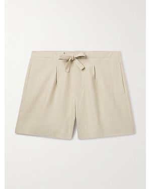 STÒFFA Straight-Leg Linen Drawstring Shorts - Natural
