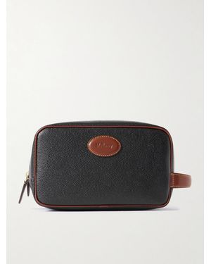 Mulberry Leather-Trimmed Bioveg Scotchgrain Wash Bag - Black