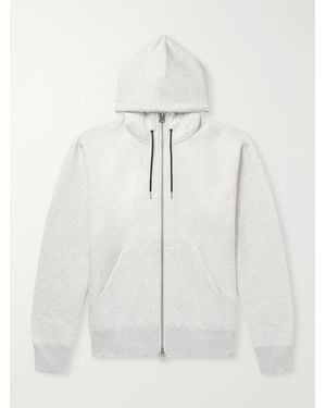 Sacai Cotton-Jersey Zip-Up Hoodie - White