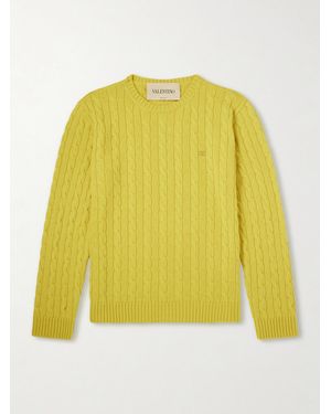Valentino Garavani Vlogo-embellished Cashmere Jumper - Yellow