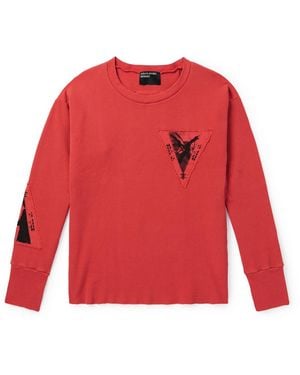 Enfants Riches Deprimes Assemblage Slim-Fit Appliquéd Waffle-Knit Cotton-Jersey T-Shirt - Red