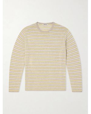 AURALEE Summer Striped Cashmere Jumper - Natural