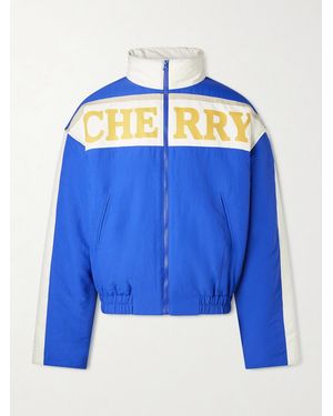 CHERRY LA Wrangler Logo-Print Shell Bomber Jacket - Blu
