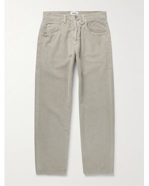 Agolde Fusion Straight-Leg Cotton-Corduroy Trousers - Grey