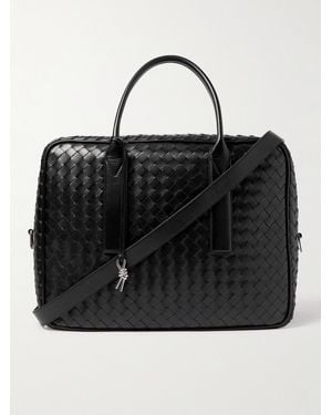 Bottega Veneta Intrecciato Leather Briefcase - Black