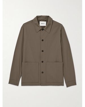 NN07 Blaze 10038 Striped Seersucker Overshirt - Brown