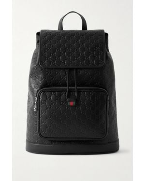 Gucci Arabella Logo-Debossed Leather Backpack - Black