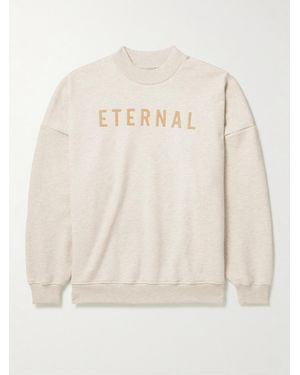 Fear Of God Eternal Logo-Flocked Cotton-Jersey Sweatshirt - Natural